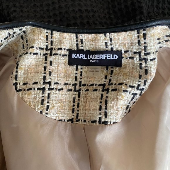 NWOT Karl Lagerfeld Paris Skirt Suit Tweed Chanel Black Blazer Sz 6 Skirt Size 4 - Picture 6 of 16